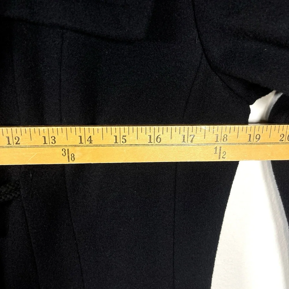 Etcetera Warm Wool Cashmere Blend Hooded Toggle Over Coat Size‎ 8 Black EUC